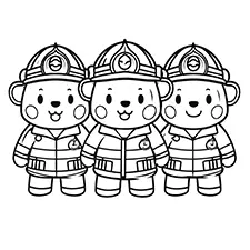 Three Cute Bear Firemen Printable