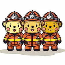 Three Cute Bear Firemen Printable