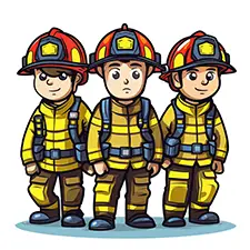 Three Firemen Coloring Sheet