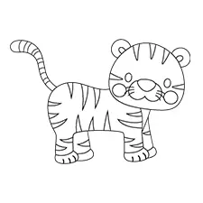 Tiger Coloring Sheet Black & White