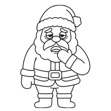 Tired Santa Coloring Page