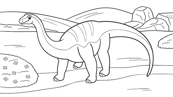 Top Diplodocus Coloring Sheets Free PDF Download Black & White