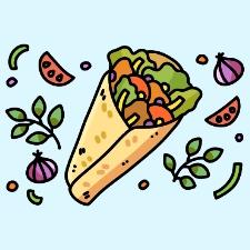 Tortilla Wrap Coloring Page