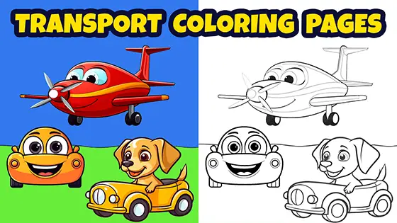 transport coloring pages for kids