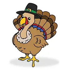 Turkey Wearing Pilgrim Hat Coloring Page