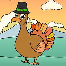Turkey With Pilgrim Hat Printable