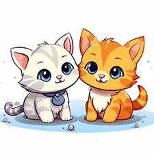 Two Cute Kittens Colouring Pictures