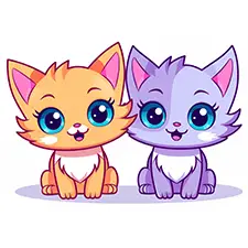 Two Cute Kittens Colouring Sheet