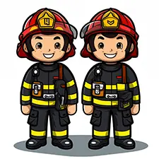 Two Firemen Coloring Page