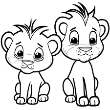 Two Lion Cubs Picture To Color