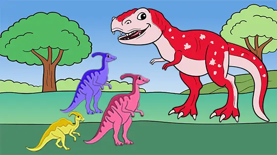 Tyrannosaurus Rex vs Parasaurolophus Coloring Page Color
