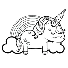 Unicorn Rainbow Coloring Page Black & White