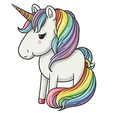 Unicorn Rainbow Coloring Pages