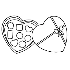 Valentines Chocolates Coloring Page