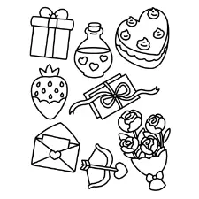 Valentines Day Pattern Coloring Page