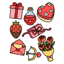 Valentines Day Pattern Coloring Page