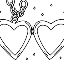Valentines Locket Coloring Page