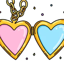 Valentines Locket Coloring Page