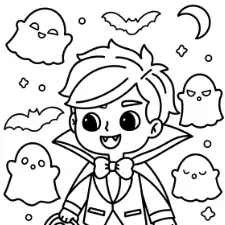 Vampire Boy Coloring Page Coloring Page