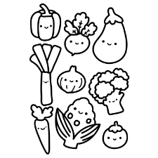 Vegetable Collection Coloring Page
