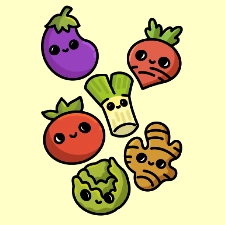 Veggie Friends Coloring Page