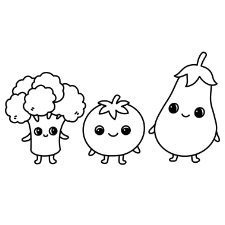 Vegetable Friends Coloring Page