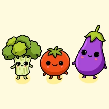 Vegetable Friends Coloring Page