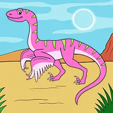 Cute Velociraptor Colouring Pages