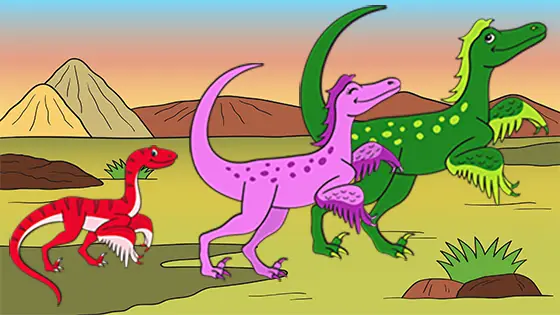 Velociraptor Family Coloring Sheet PDF Color