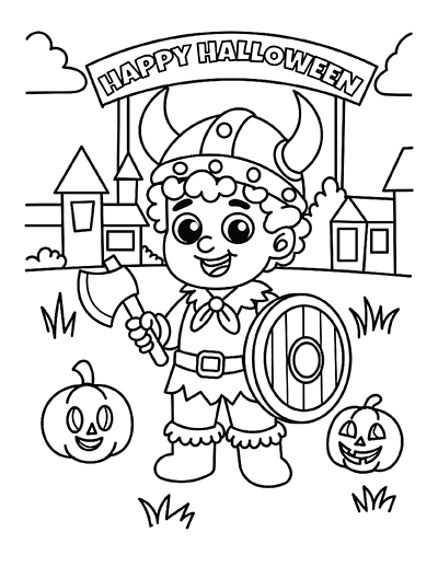 Viking Boy Coloring Page