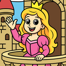 Waving Princess Printable