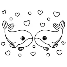Whale Lovers Coloring Page