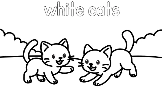 White Cats Coloring Page