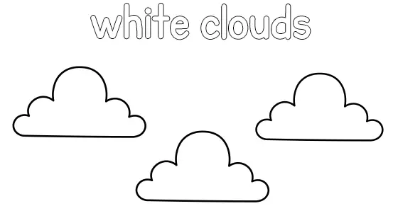 White Clouds Coloring Page