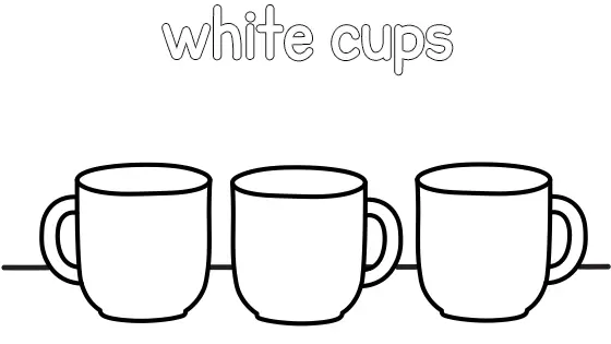 White Cups Coloring Page