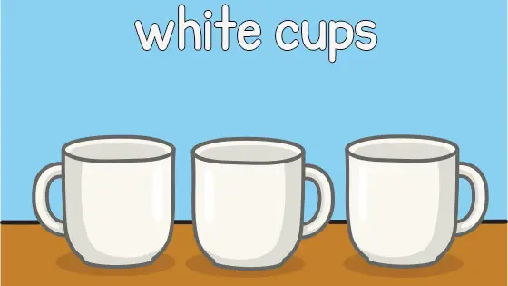 White Cups Printable