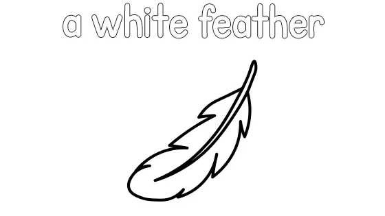 A White Feather Coloring Page