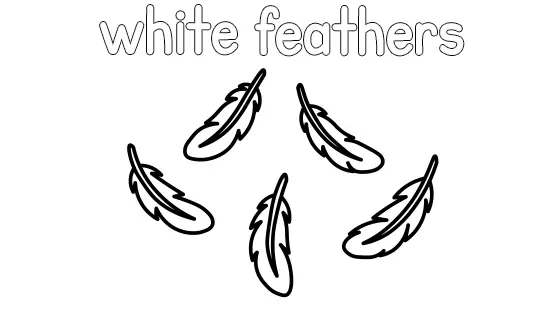 White Feathers Coloring Page