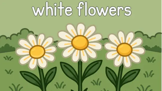 White Flowers Printable