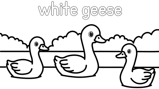 White Geese Coloring Page