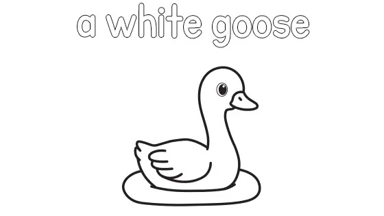 A White Goose Coloring Page