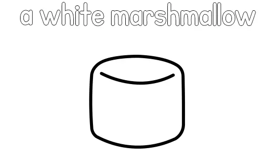 A White Marshmallow Coloring Page