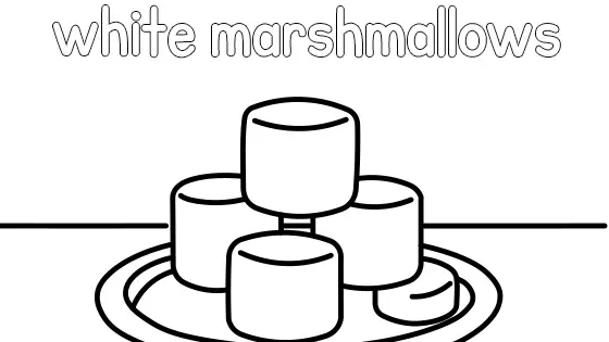 White Marshmallows Coloring Page