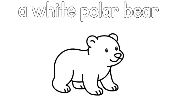 A White Polar Bear Coloring Page