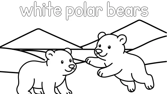 White Polar Bears Coloring Page