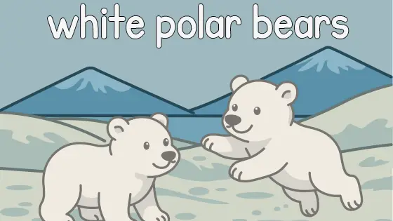 White Polar Bears Printable