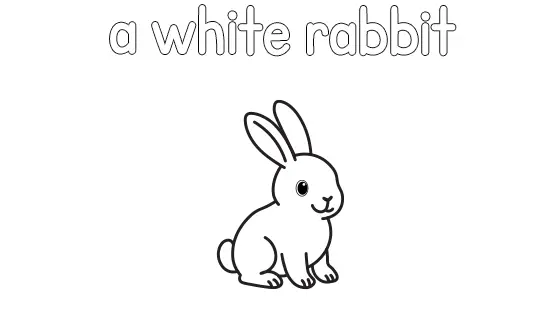 A White Rabbit Coloring Page