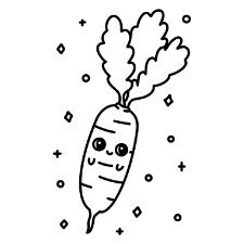 White Radish Coloring Page