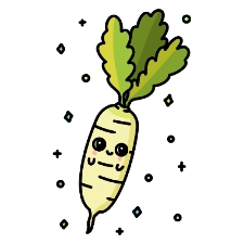 White Radish Coloring Page