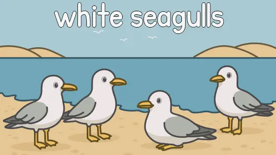 White Seagulls Printable